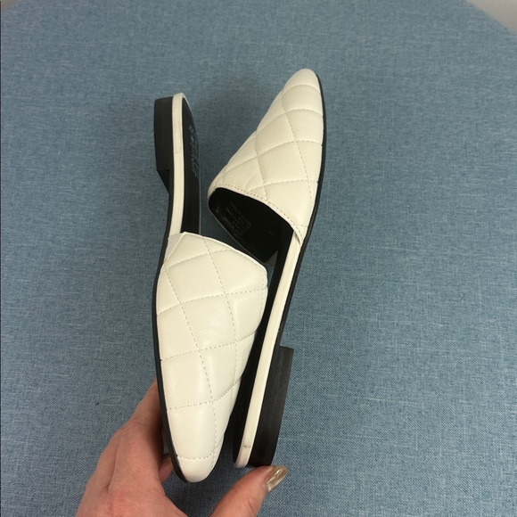 Faryl by Farylrobin White Quilted Pointed Toe Mule Flats Slip On Size 7.5 M - Picture 7 of 9